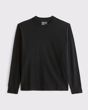Abercrombie Men's Heavyweight 2.0 Long Sleeve Tee Black Regular SALE picture