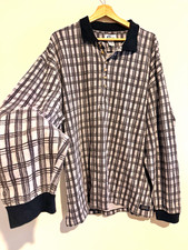 Vintage Arizona Jean Co Men's XL Plaid Long Sleeve 100% Cotton Polo Shirt picture