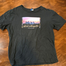 H&M Divided Los Angeles City Graphic Print T-Shirt Black Men’s XL picture