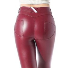 Women's Sexy High Waist Skinny Faux PU Leather Leggings Pants Butt Lift Trousers picture