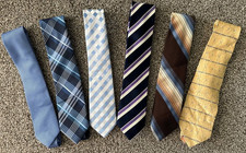 Lot of 6 Mens Neckties Mixed Brands Donald Trump Calvin Klein Brand Q Silk picture