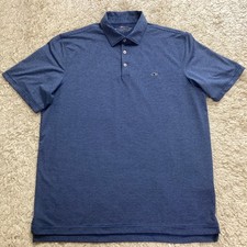 Vineyard Vines Sankaty Polo Shirt Mens Large On The Go OTG Blue Striped Golf picture