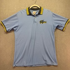 Lacoste LIVE Mens Light Blue Polo Shirt Oversized Logo Graphic Trim Size 6 L picture