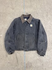 Vintage 1990s Carhartt Faded Black Arctic Distressed Jacket J02 Size 46 picture