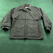 Vintage Filson Mackinaw Coat Mens L Green Double Breasted Wool Cruiser USA MADE picture