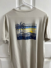 Hurley Men's Gray Graphic Print Pocket Crew Neck Short Sleeve Cotton Knit Lg picture