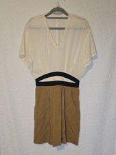 Maje 100% Silk Dress With Khaki Colored Skirt And Cream Top, Size 2 picture