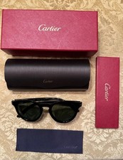 NEW CARTIER CT0010S 004 MEN BLACK ROUND SUNGLASSES picture