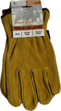 12 Pair Pack Men's Premium Cow Suede Leather Driver Gloves, Work Gloves picture