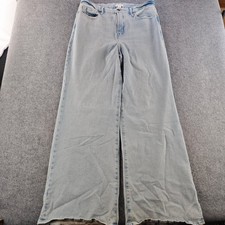 Good American Good Legs Wide Leg Jeans Womens 15 Light Blue High Rise Denim picture