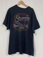Vintage 1999 Sturgis Black Hills Rally T-Shirt Hanes Heavyweight 3XL Roses picture