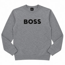 NWT Hugo Boss Sweatshirt Logo Print Gray Size S-2XL picture