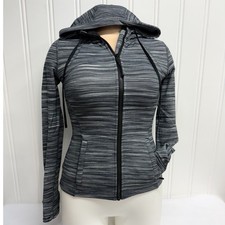 Lululemon Define Nulu Hooded Jacket Zip Women's Size 4 Herringbone Gray LW4BF8S picture