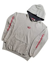 Vintage 1990s Quiksilver Sleeve Hit Hoodie Sweatshirt Surf Skate Size Large Gray picture