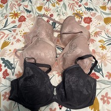 Three SOMA Lightest Lift Lace Perfect Coverage Underwire Bra 36DD picture