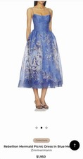 NWT Authentic Zimmermann Rebellion Mermaid Silk & Linen Floral Dress AU1 picture