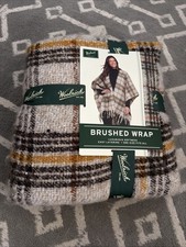 Woolrich Women's Brushed Wrap One Size Plaid Fringe Earth tones Cozy  MSRP $79 picture