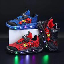 Kids Boys LED Spiderman Shoes Children Gift Sneakers Flashing Light Up Trainers picture