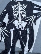 Spirit Skeleboner Adult Skeleton Costume Pump Inflatable Gag Gloves One Size picture