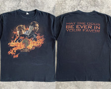 Vintage The Hunger Games Movie T-Shirt Katniss Everdeen 2 Sided Tee S-5XL picture