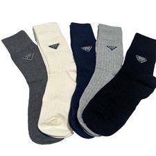 PRADA Multicolor Cotton Blend Triangle Logo Crew Socks Status picture