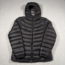 L.L. Bean Ultralight 850 Down Hooded Jacket Women Large Black Puffer Coat 290641 picture