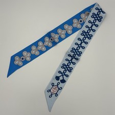 Hermes Galons et Brandebourgs Twilly Silk Bleu Celeste Bleu Roi Rope Knot picture