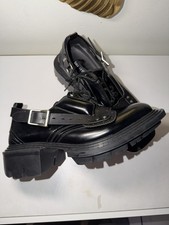 UNTITLAB Reel Derbies Belts Designer Punk Black Shoes Size EU 41 US 9.5 picture