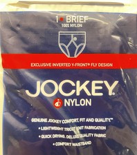 NOS Vintage 2005 Jockey Nylon Men's Brief Size M 32-34 Nylon Y Front White picture