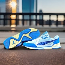 PUMA Porsche Legacy Low Racer White Blue Yellow 306811-02 Size 12 Sneaker 911 picture