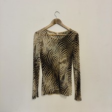 Roberto Cavalli Vintage Y2K Zebra Animal Print Sheer Mesh Top Archive 2000s picture