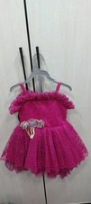 JC FOR KIDS Girls Magenta Pink Lace Tulle Party Dress Floral Waist Size 2 Years picture