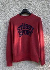 STUSSY Arch Logo Knit Sweater (Thick) SIZE: L Nylon RED picture
