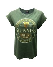 Traditional Craft Irish Guiness T-Shirt for Lady Green Tee Women's Essentials picture