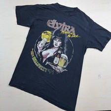 Vintage Elvira Mistress of the Dark Halloween 91 Graphic T-Shirt Black Small picture