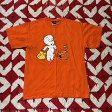 Vintage Casper Halloween T Shirt Mens Large Orange Stained As Is Y2K picture