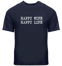 Happy Wife Happy Life Shirt Dad T-shirt Fathers Day Christmas Gift Wedding Tee picture