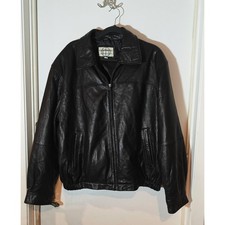 Vintage Boston Harbor Genuine Leather Bomber Jacket Size XL picture