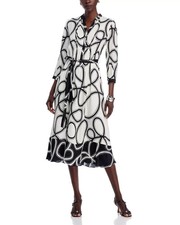 Elie Tahari The Mila Dotted Midi Dress MSRP $525 picture