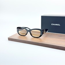 Chanel 5493 Sunglasses Black Frame Brown Gradient Lens Gold CC Logo Eyewear picture