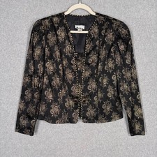 Vintage Patra Brocade Jacket Blazer Sz 12 Gold Puff Sleeve Party Cocktail Event picture