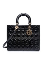 DIOR Black Patent Cannage Large Lady Dior picture