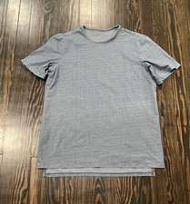 Lululemon Basic Wide Neck T Shirt Men’s Large Blue Cotton  picture