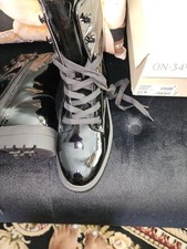 Macy's ON 34th Black patent leather ankle boots 9.5 picture