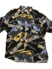 Vintage Jams World Mens XL Black Caribbean Hawaiian Shirt 80s Rare HTF picture
