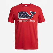 Vineyard Vines Red Whale Logo Graphic Pocket T-Shirt Men’s L Crew Neck picture