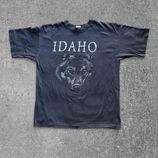 Vintage Miller Idaho Wolf Graphic T-Shirt Made in USA Black XL picture