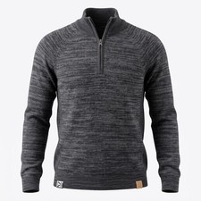 Paka Royal Alpaca Handmade Quarter Zip Sweater Mens XS Charcoal Grey Pullover picture