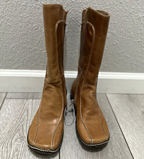 Vintage Steve Madden Cameo Leather Square Toe Boots Tan Women 8M Made in Brazil picture