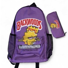 Backwoods Sunny Fritz Purple Backpack & Pencil Pouch Set Limited Edition NWOT picture